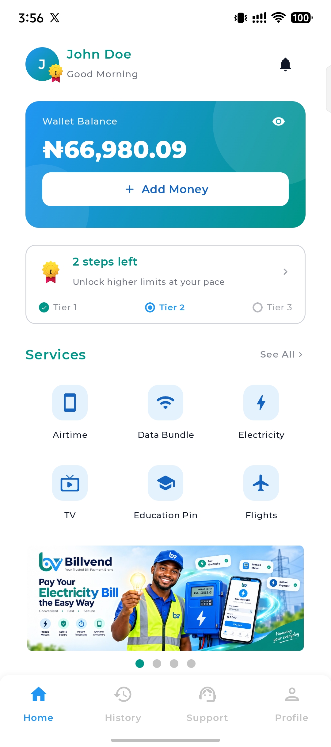 Billvend mobile app